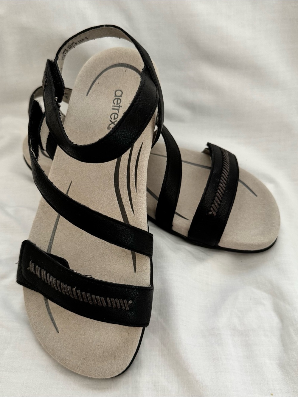 Aetrex Women's Navy Strappy Comfort Sandal